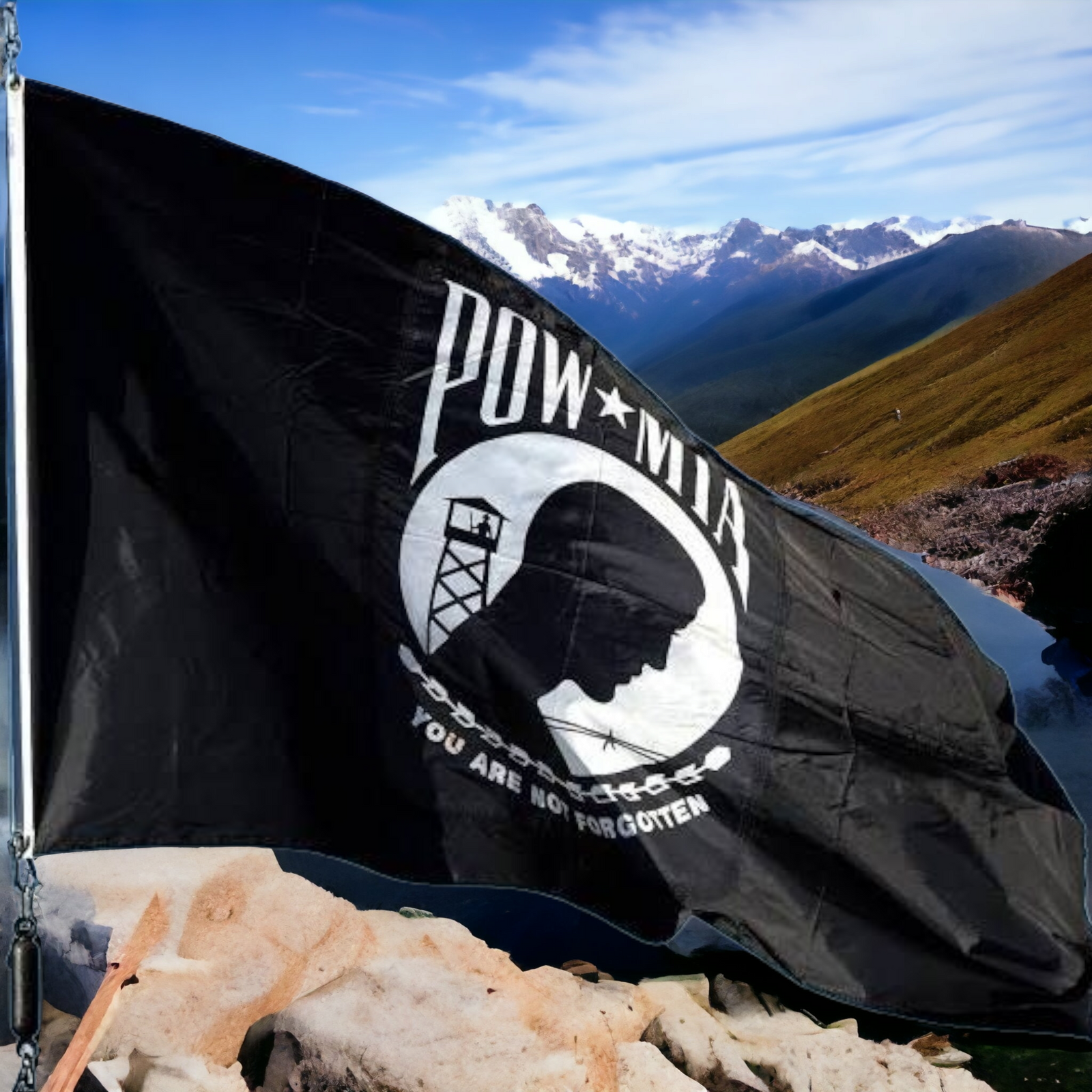 Black and White POW Flag