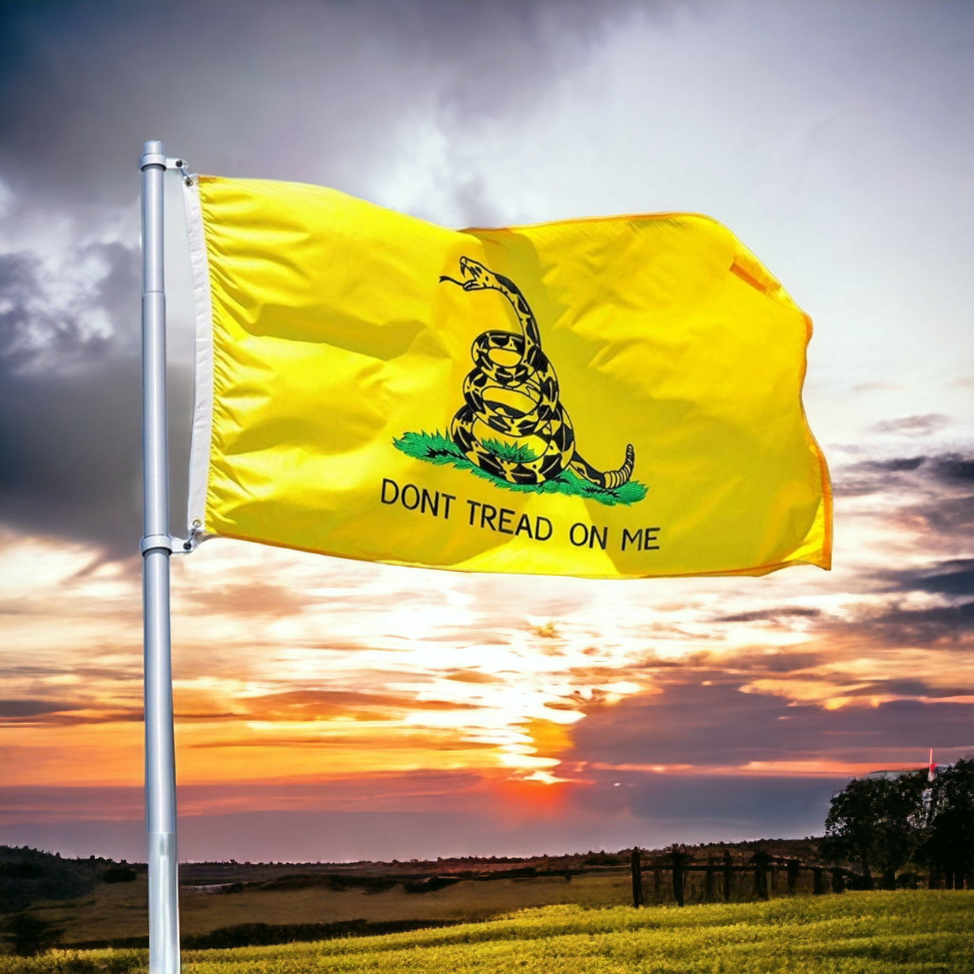 Don't Tread On Me Gadsden Flag - Yellow