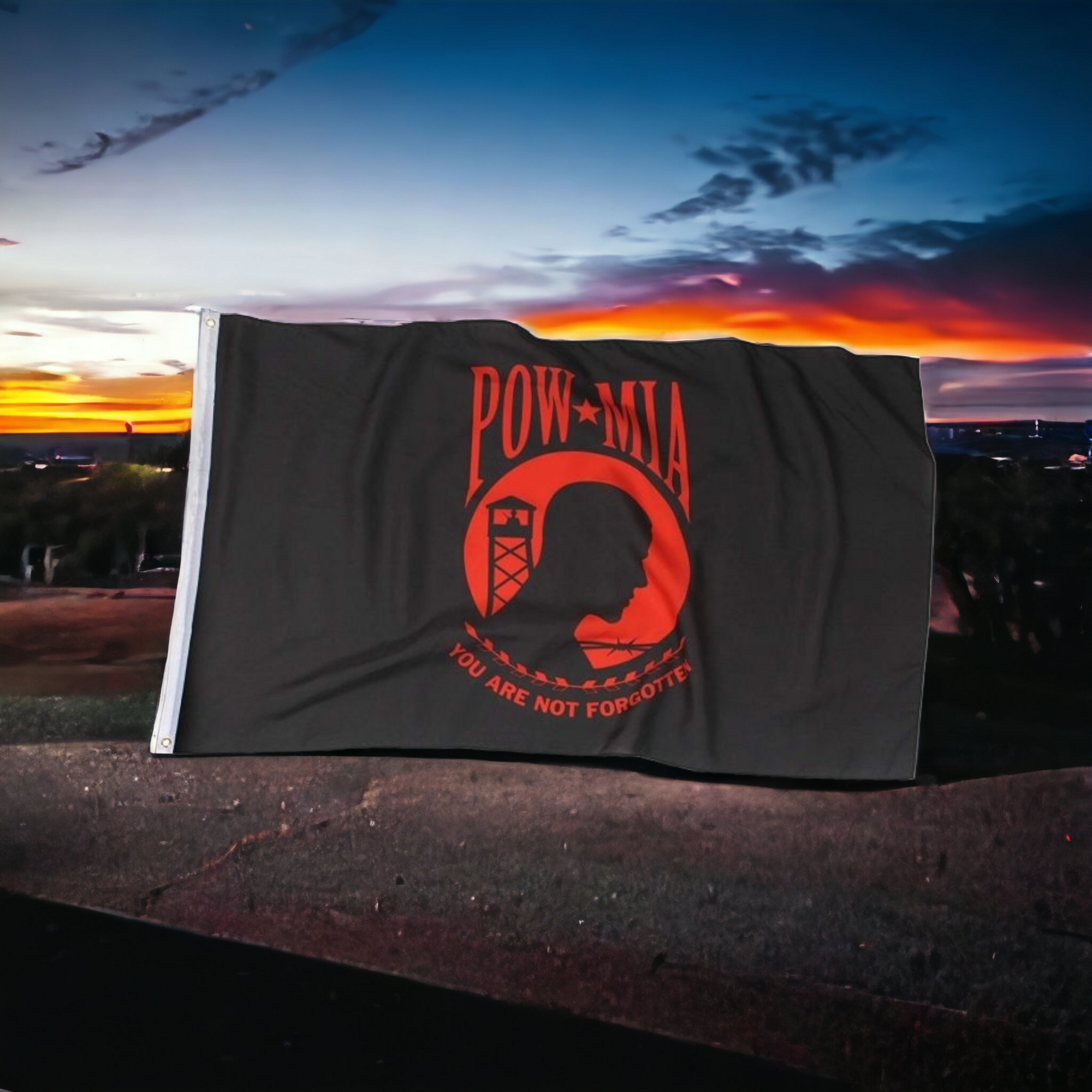 Black and Red POW Flag