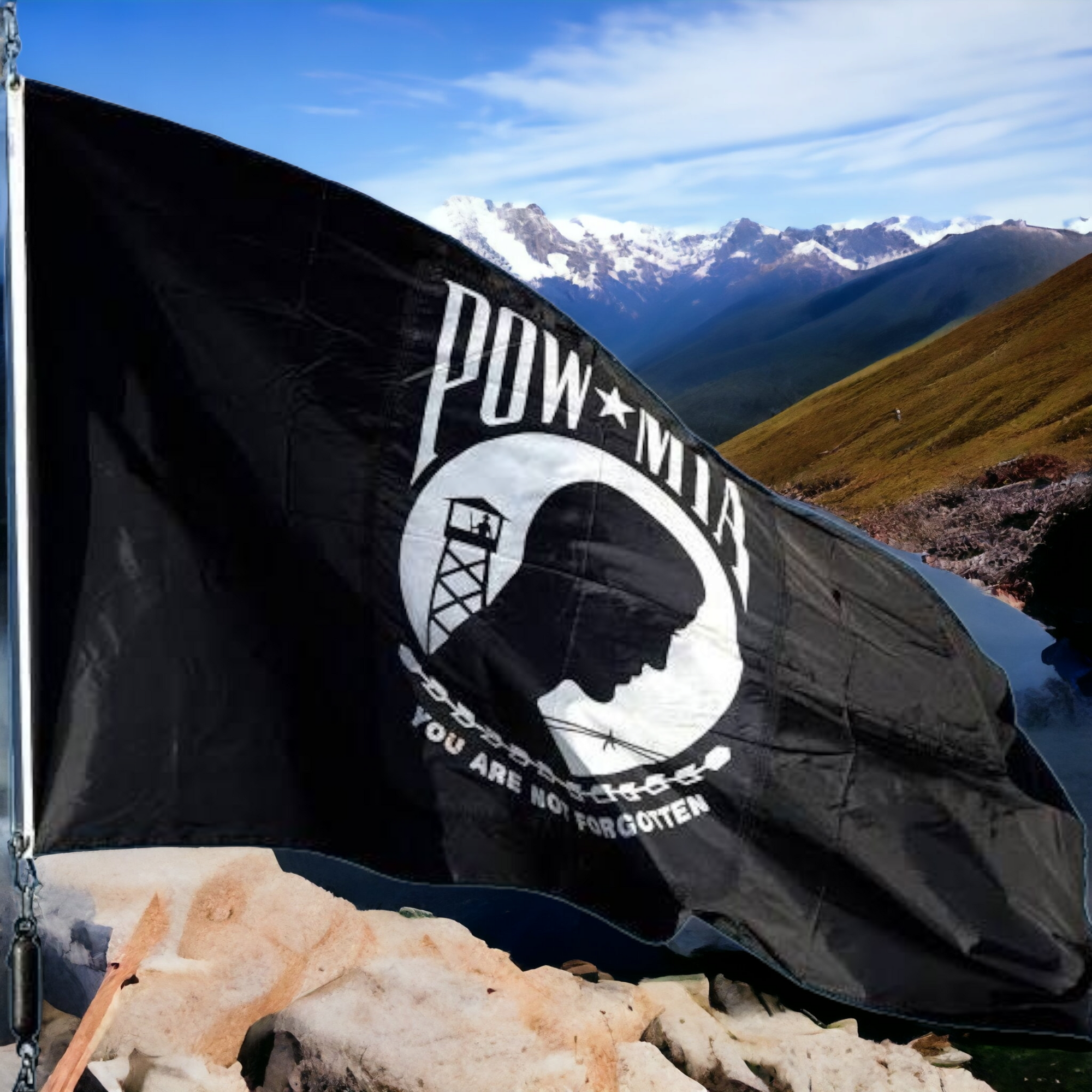 Black and White POW Flag