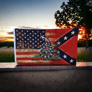 US / Battle Tattered Tri Flag