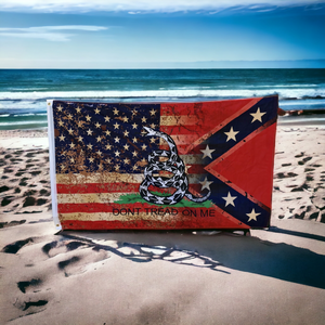 US / Battle Tattered Tri Flag