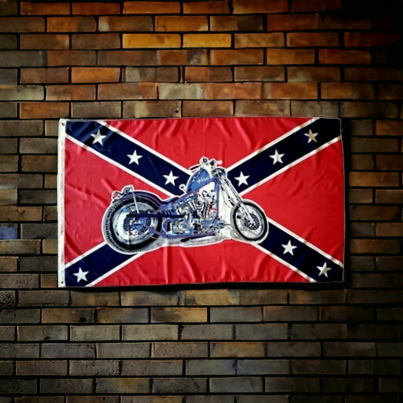 Battle Flag w/ Motorcycle