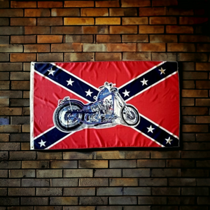 Battle Flag w/ Motorcycle