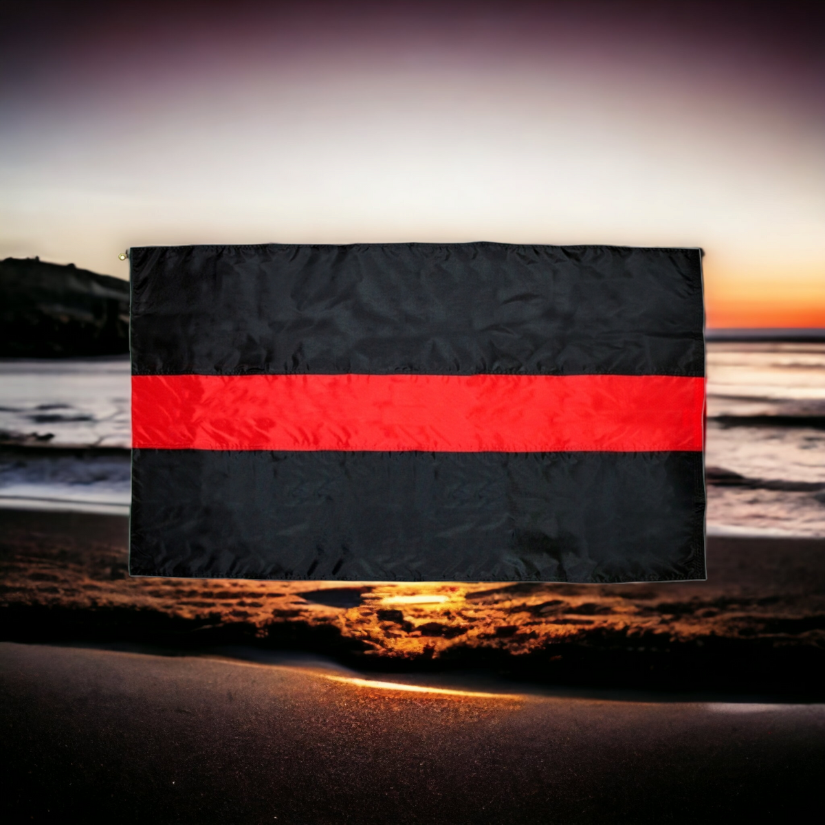 Thin Red Line Firefighter Flag