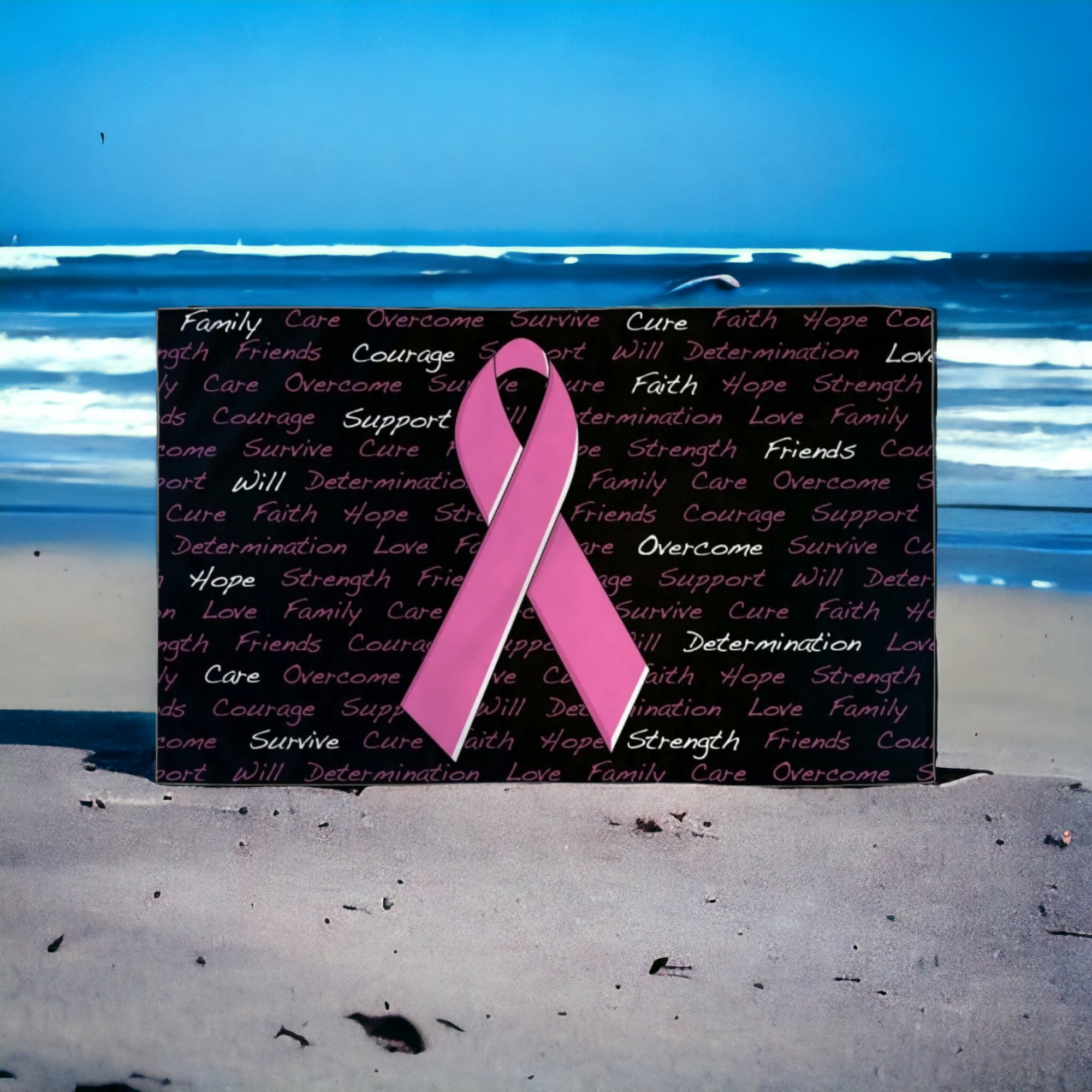 Black Pink Ribbon (Breast Cancer Awareness) Flag