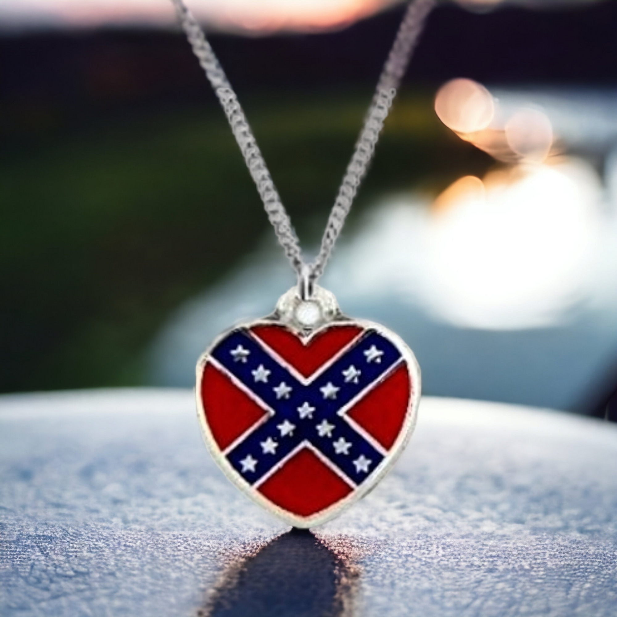 Battle Flag Heart Necklace