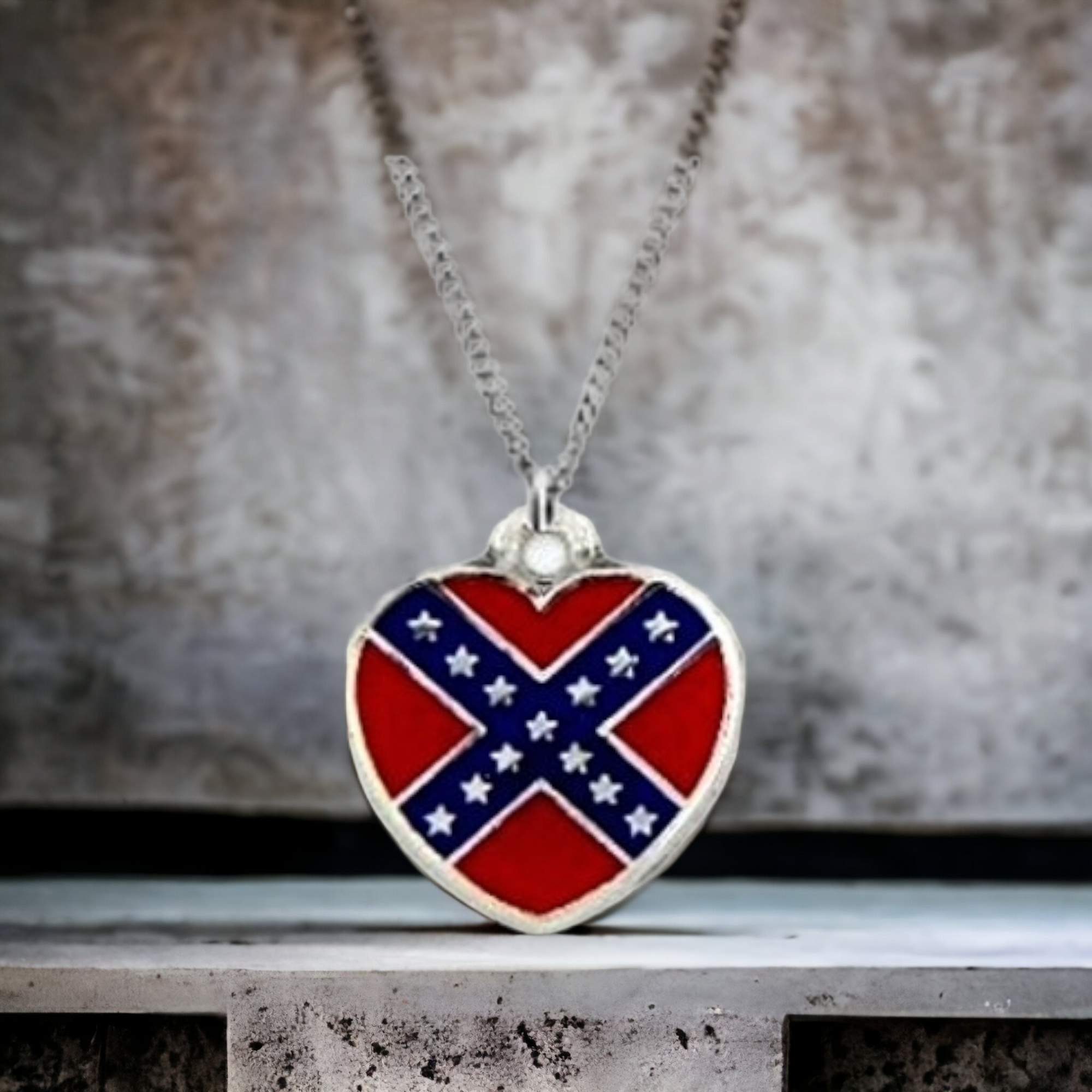 Battle Flag Heart Necklace