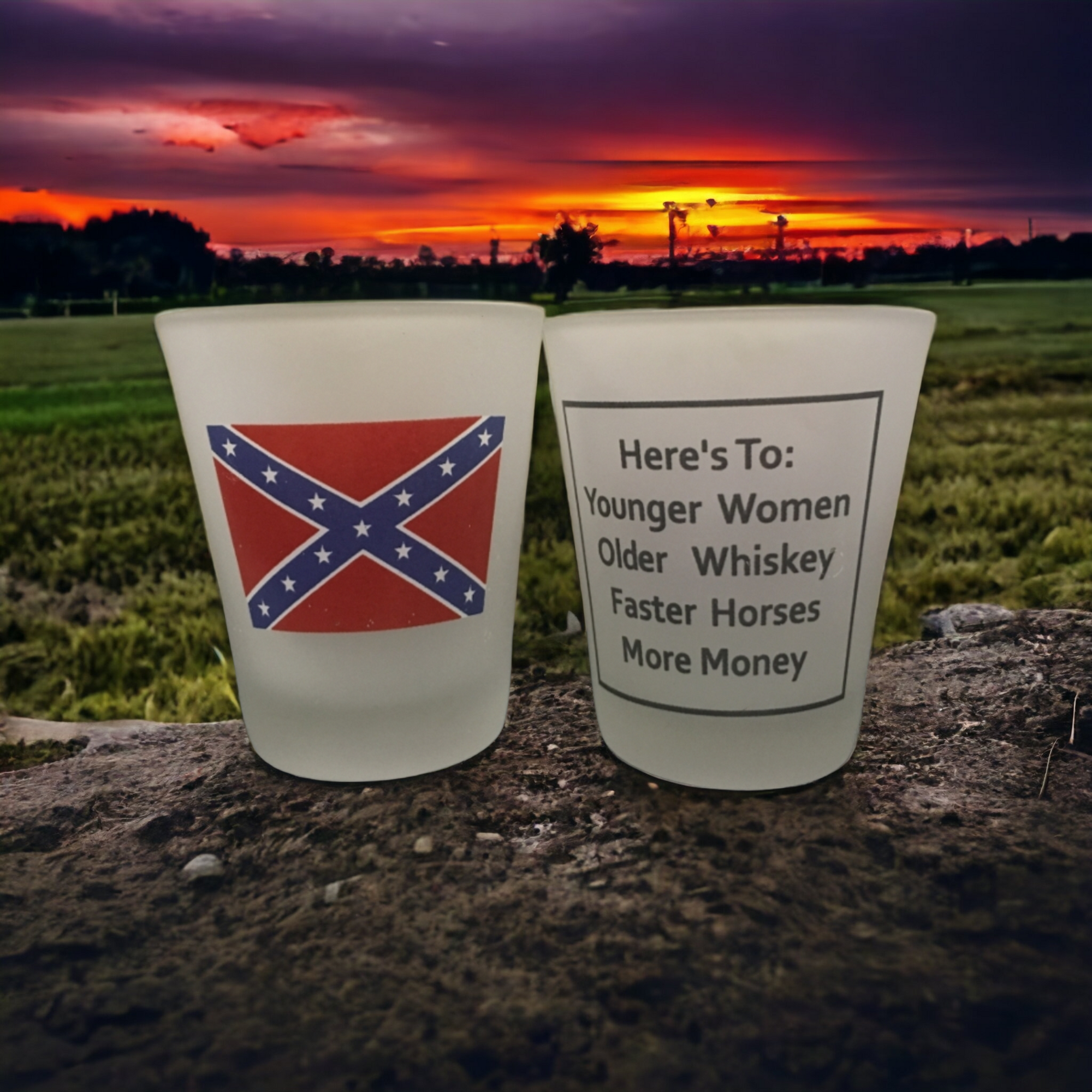 Battle Flag Shot Glass (Frosted)