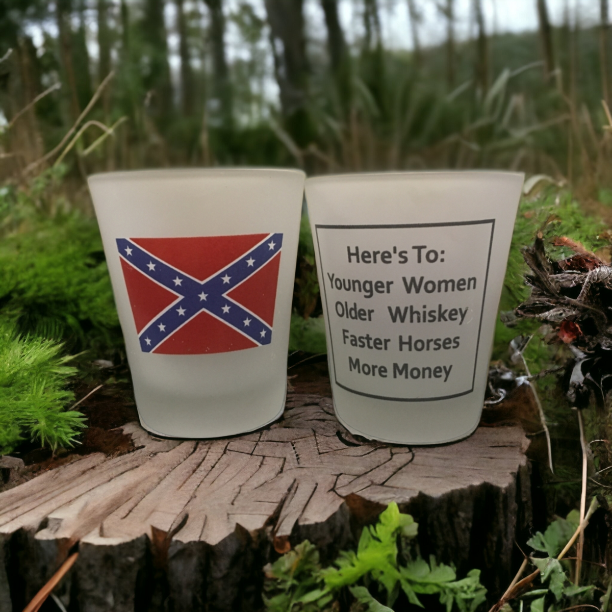 Battle Flag Shot Glass (Frosted)