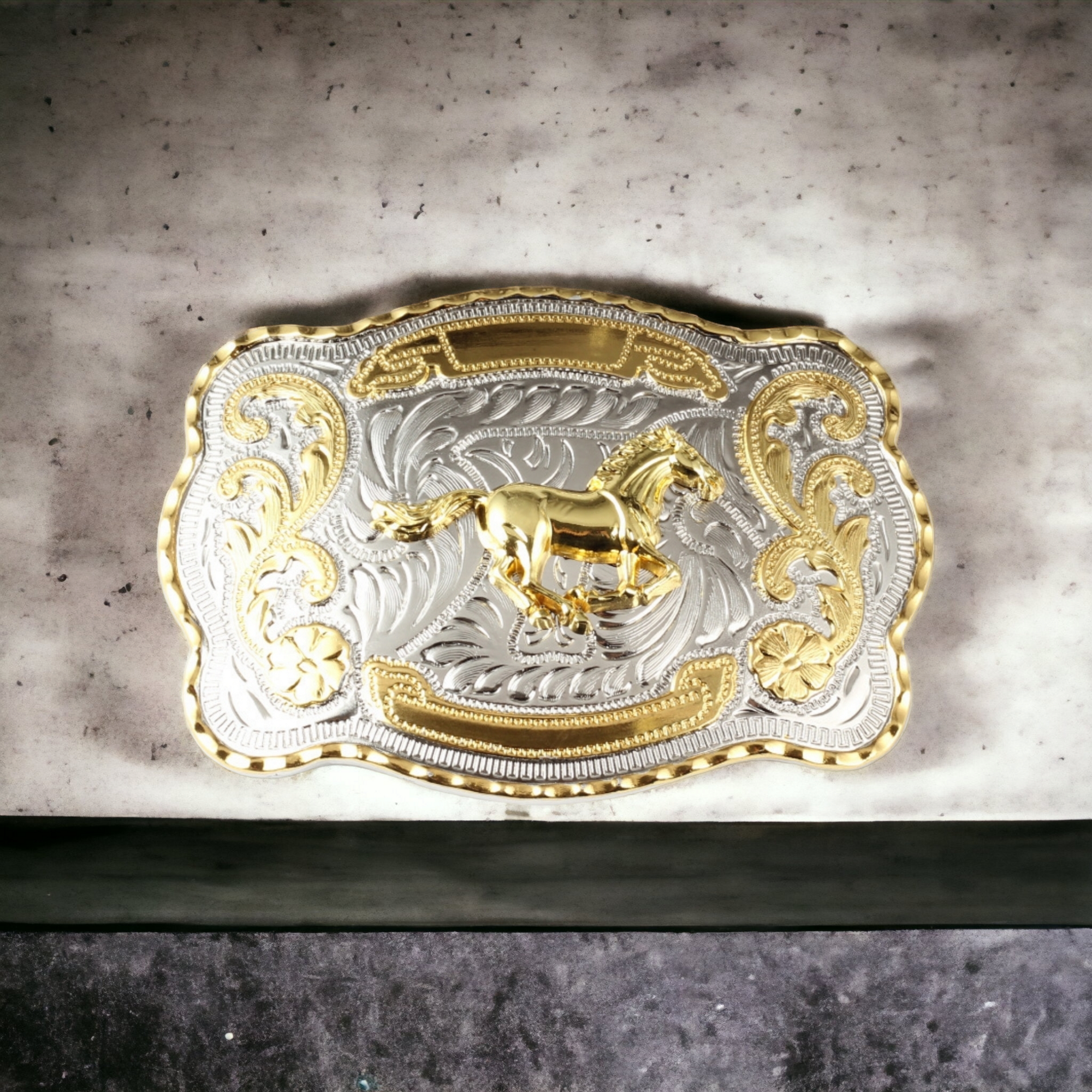 Big Western Horse Belt Buckle