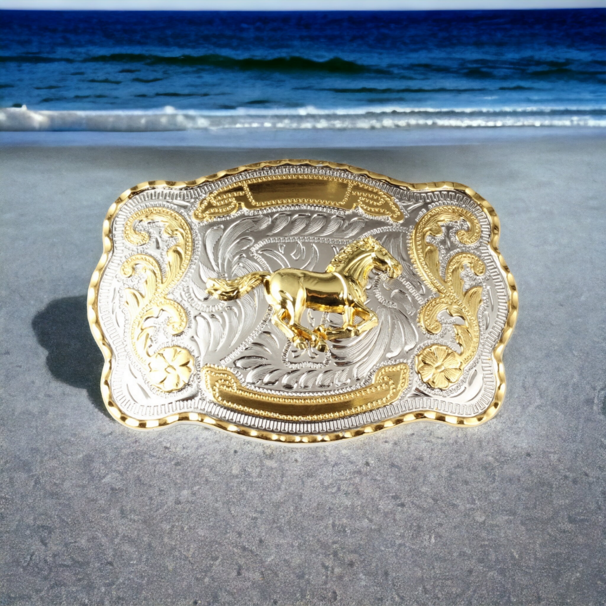 Big Western Horse Belt Buckle