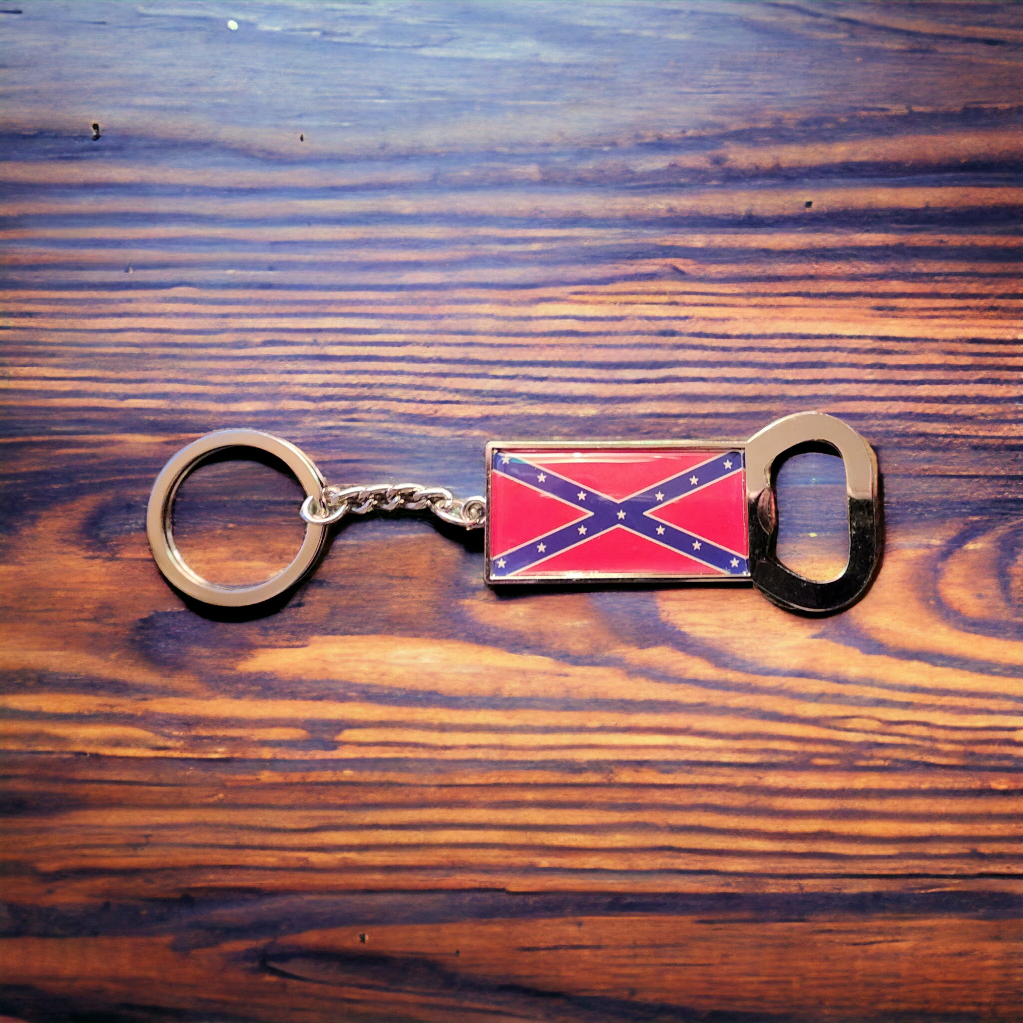 Battle Flag Bottle Opener Keychain