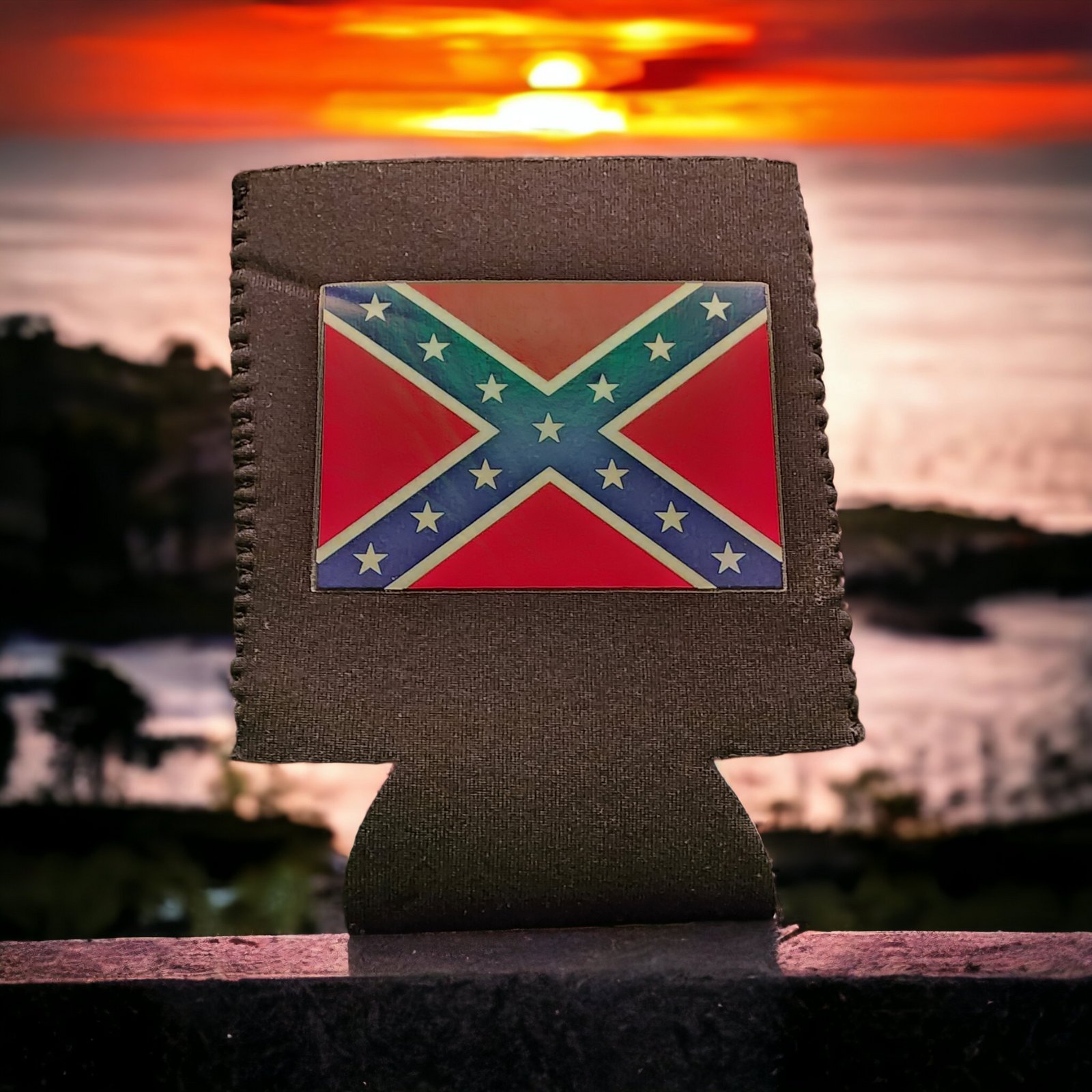 Battle Flag Can Coozie (Black)