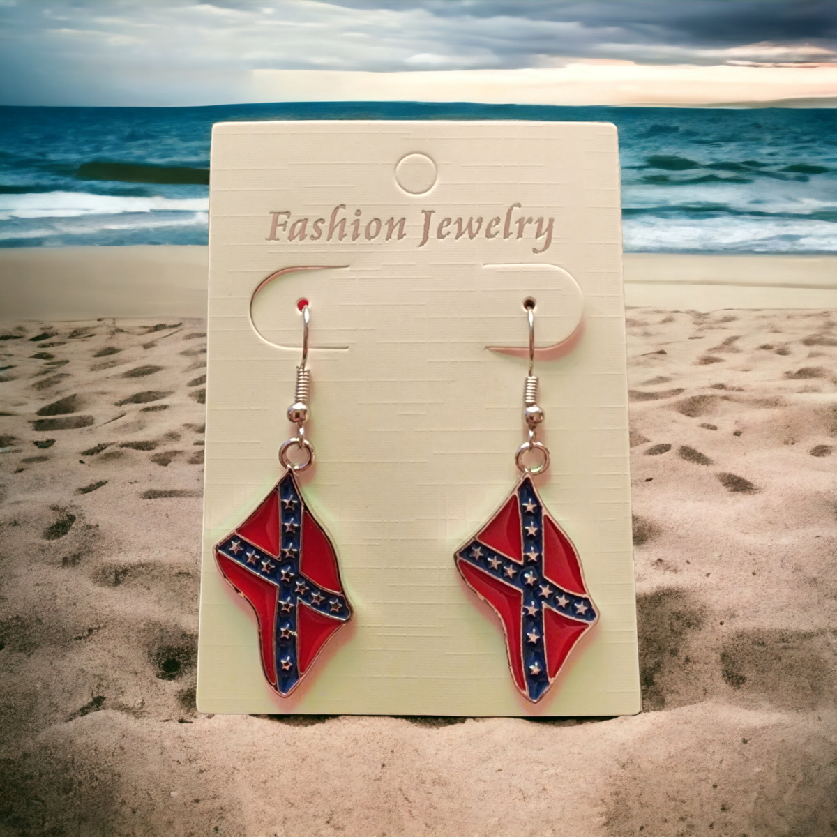 Battle Flag Dangle Earrings