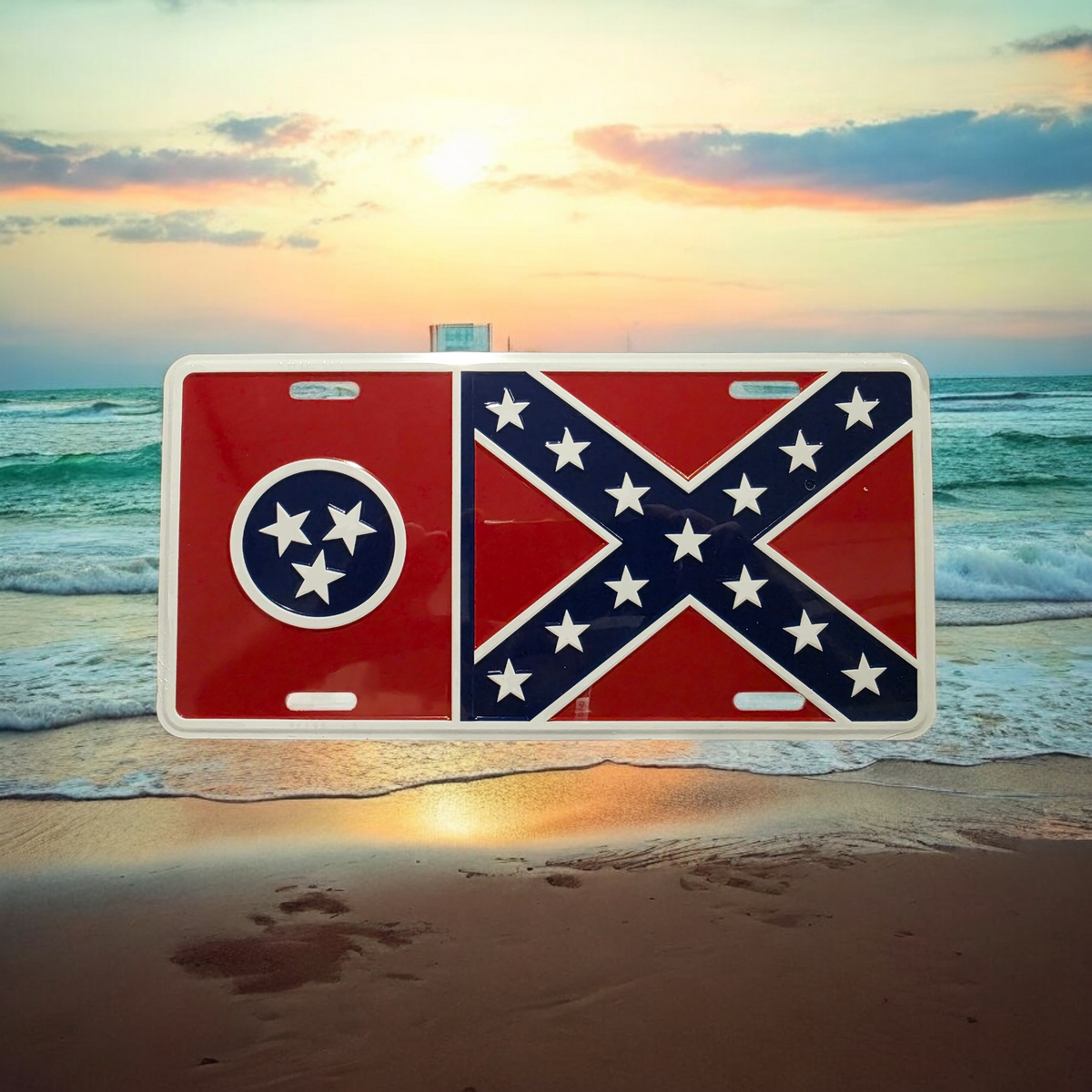Tennessee Battle Flag Combo License Plate