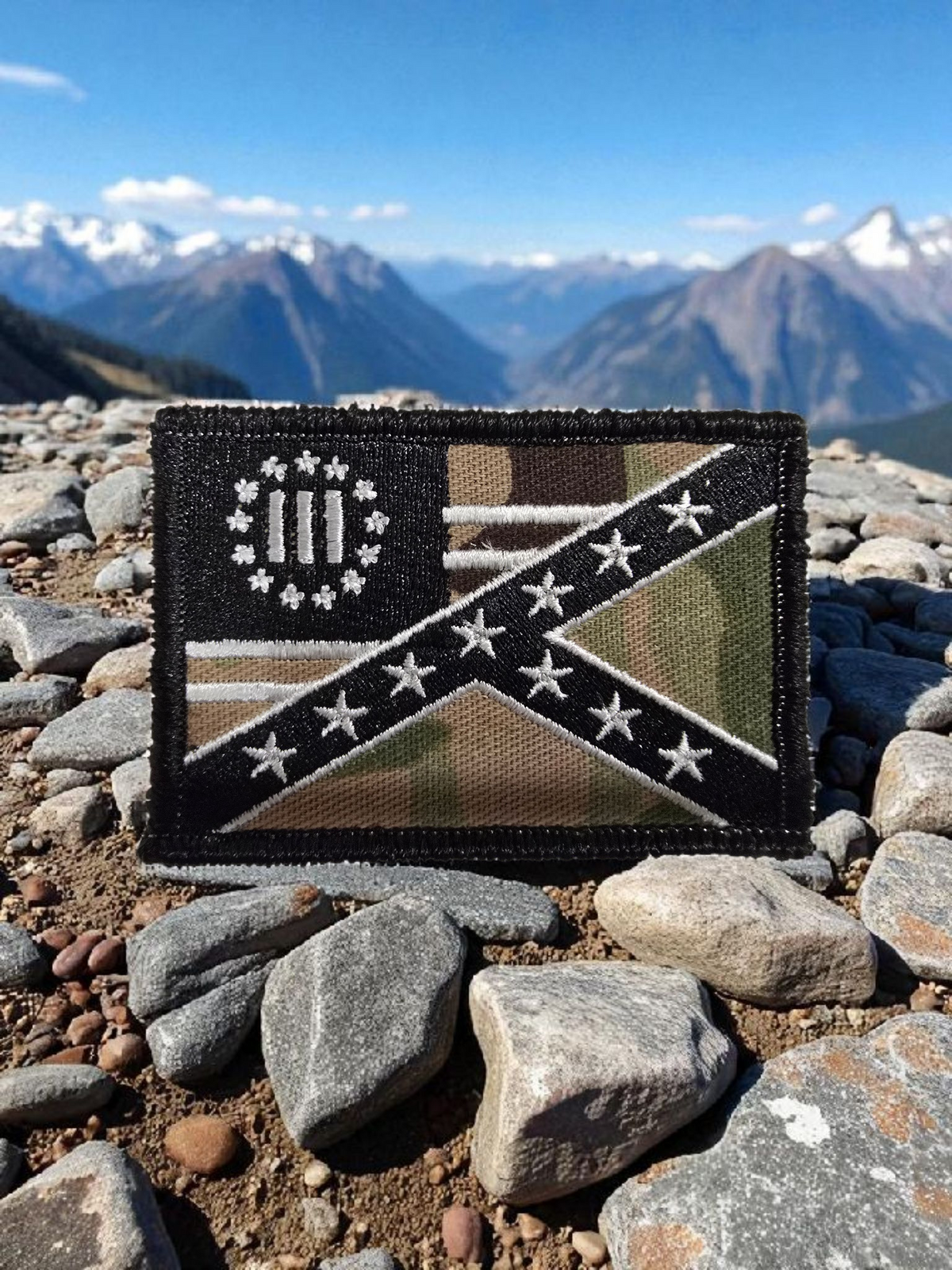 Half Betsy Ross / Half Battle Flag Velcro Patch