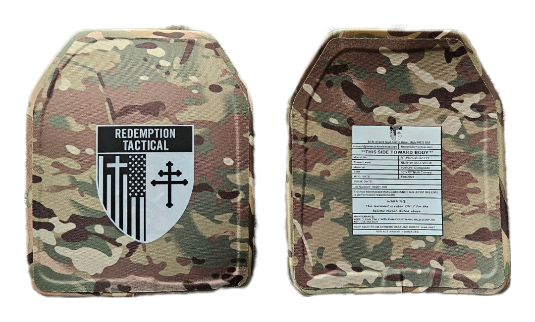 Double MULTI-CURVE | 10x12 Level IV Ballistic Female Multicurve Plates (Single Plate or as a Set)