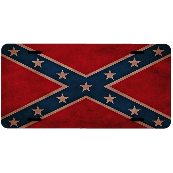 Heavily Weathered Battle Flag Car Tag By Dixie Outfitters®