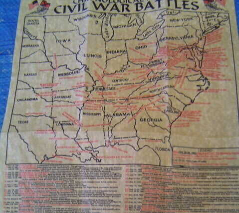 Civil War Battlefield Map 1861-1865