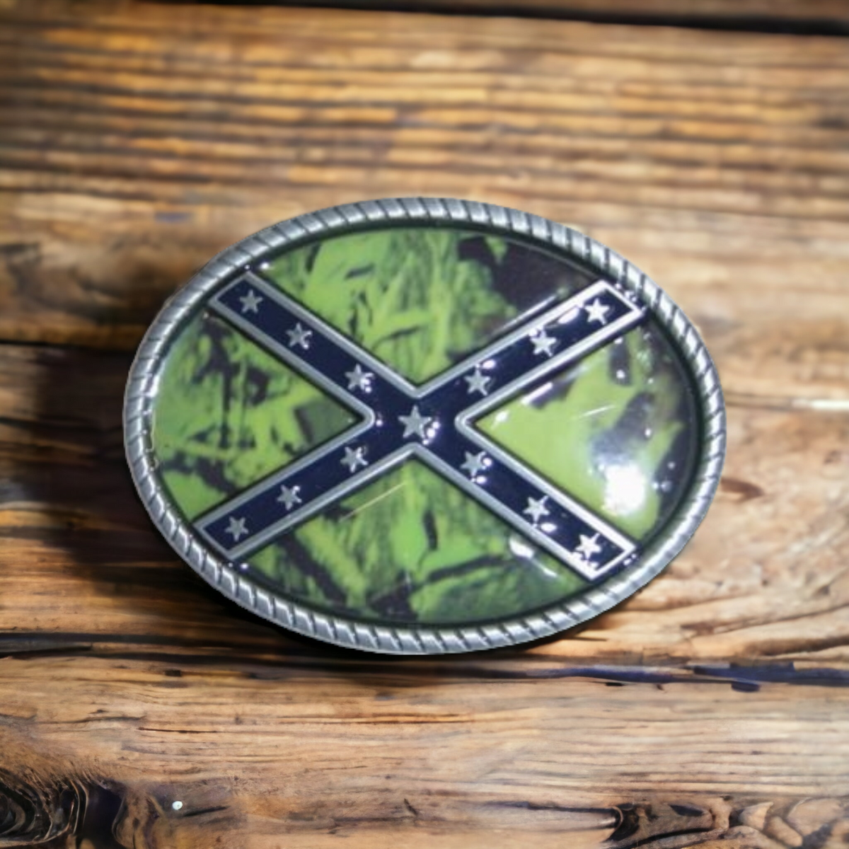 Camo Battle Flag Belt Buckle