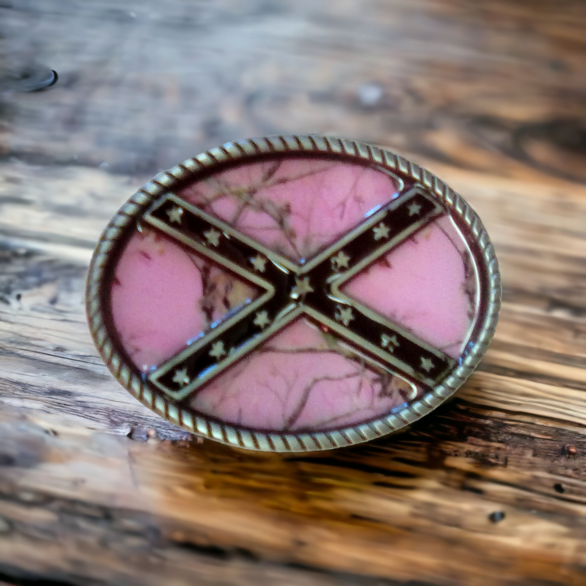 Camo Battle Flag Belt Buckle