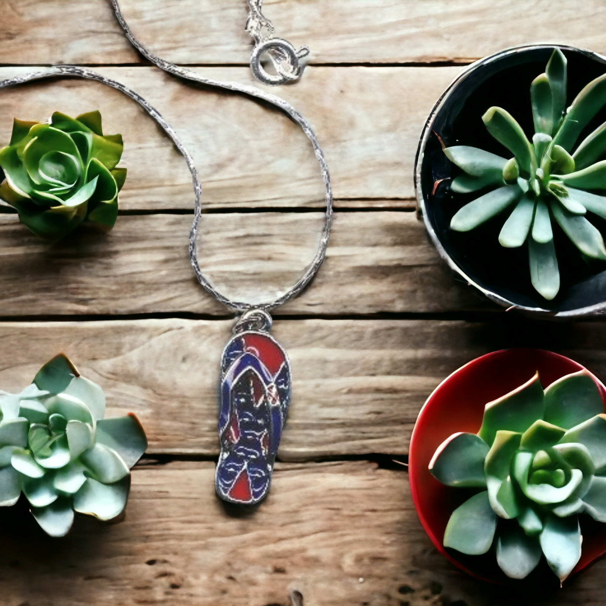 Battle Flag Flip Flop Necklace