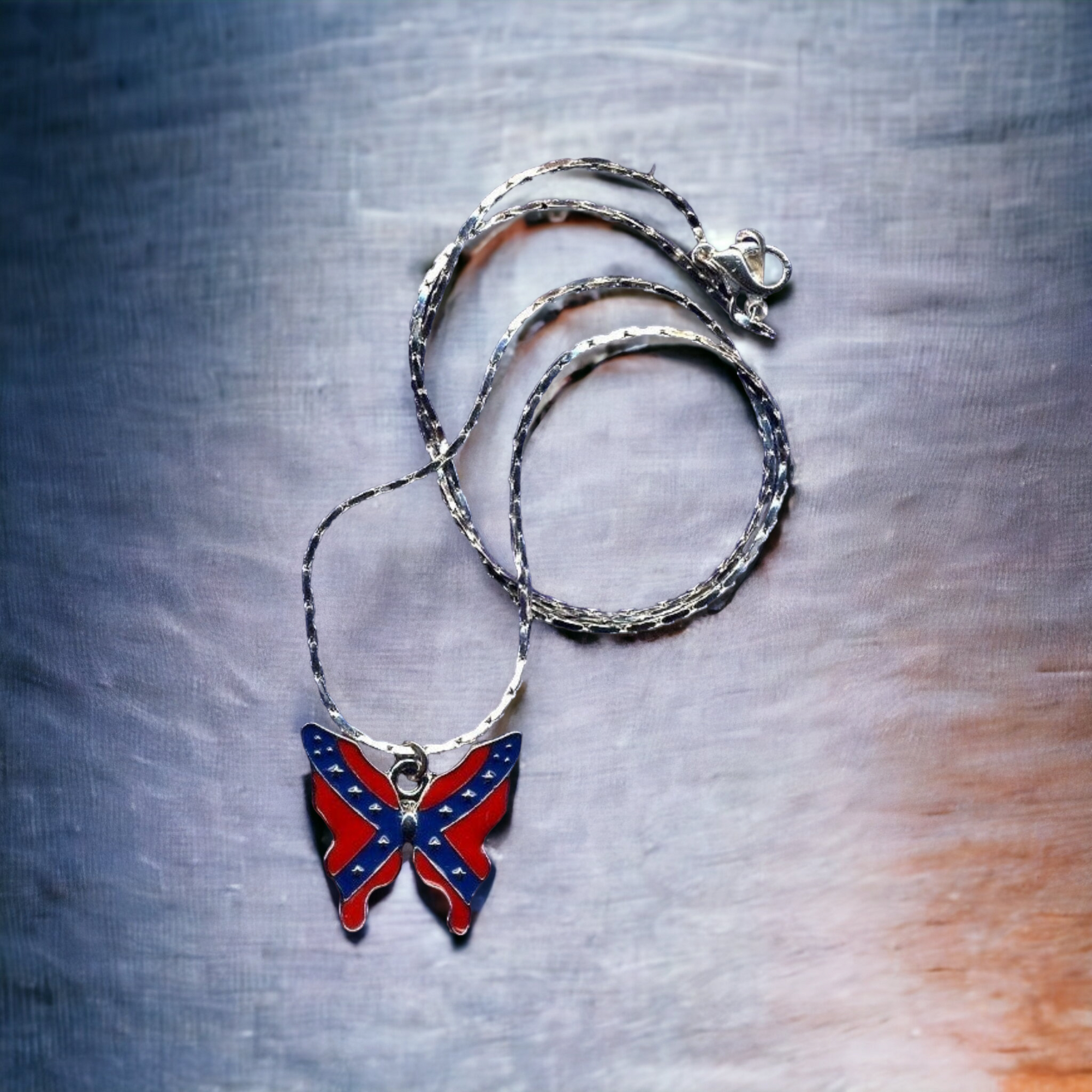 Battle Flag Butterfly Necklace