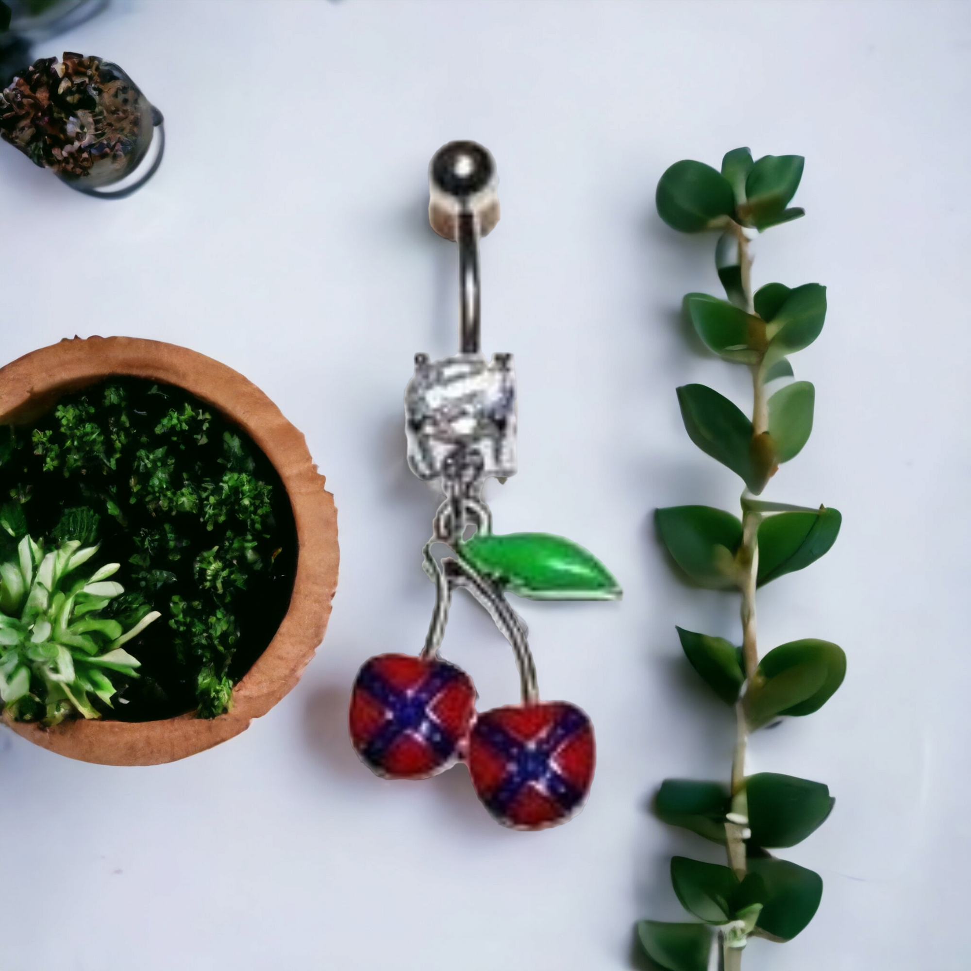 Battle Flag Cherries Belly Ring