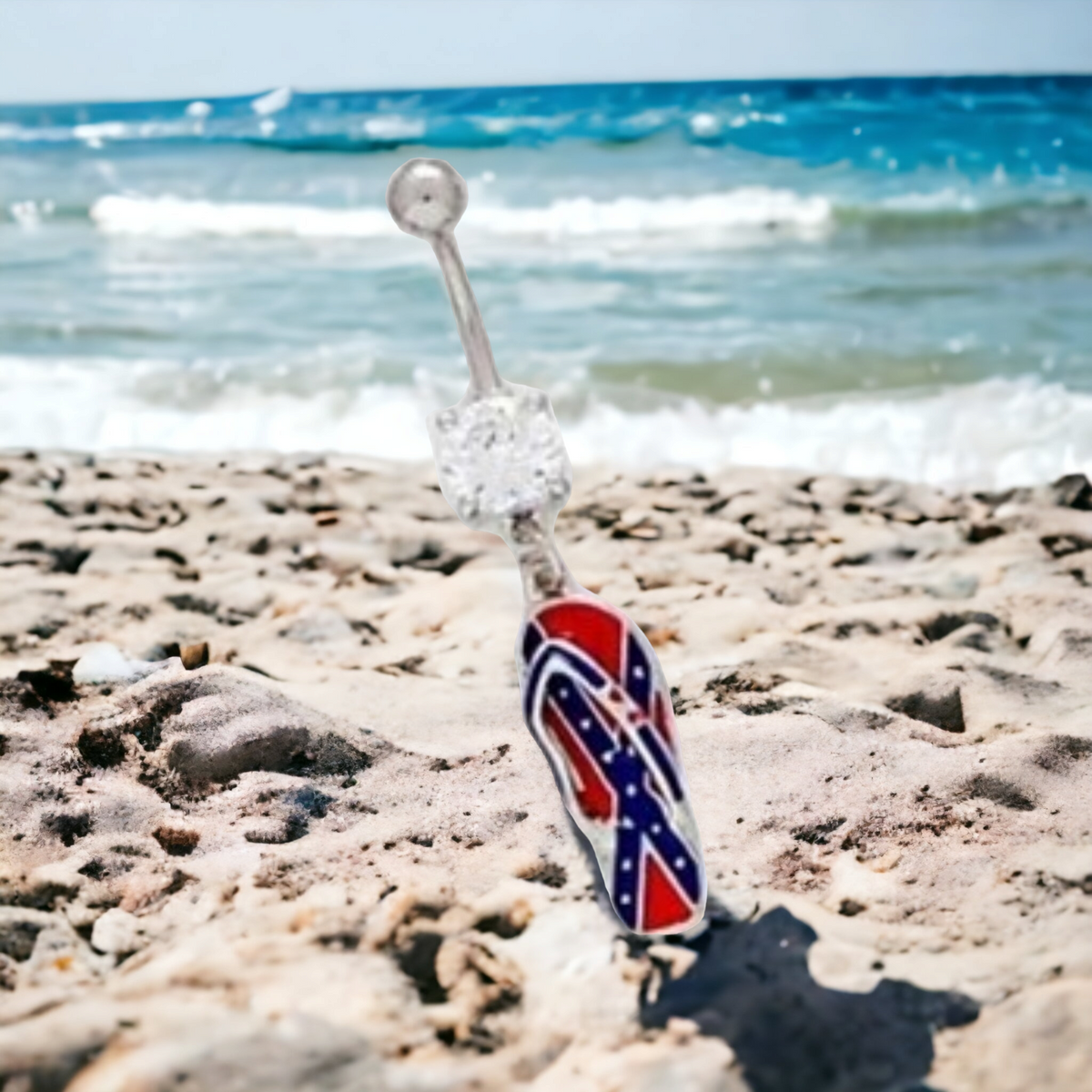 Battle Flag Flip Flop Belly Ring