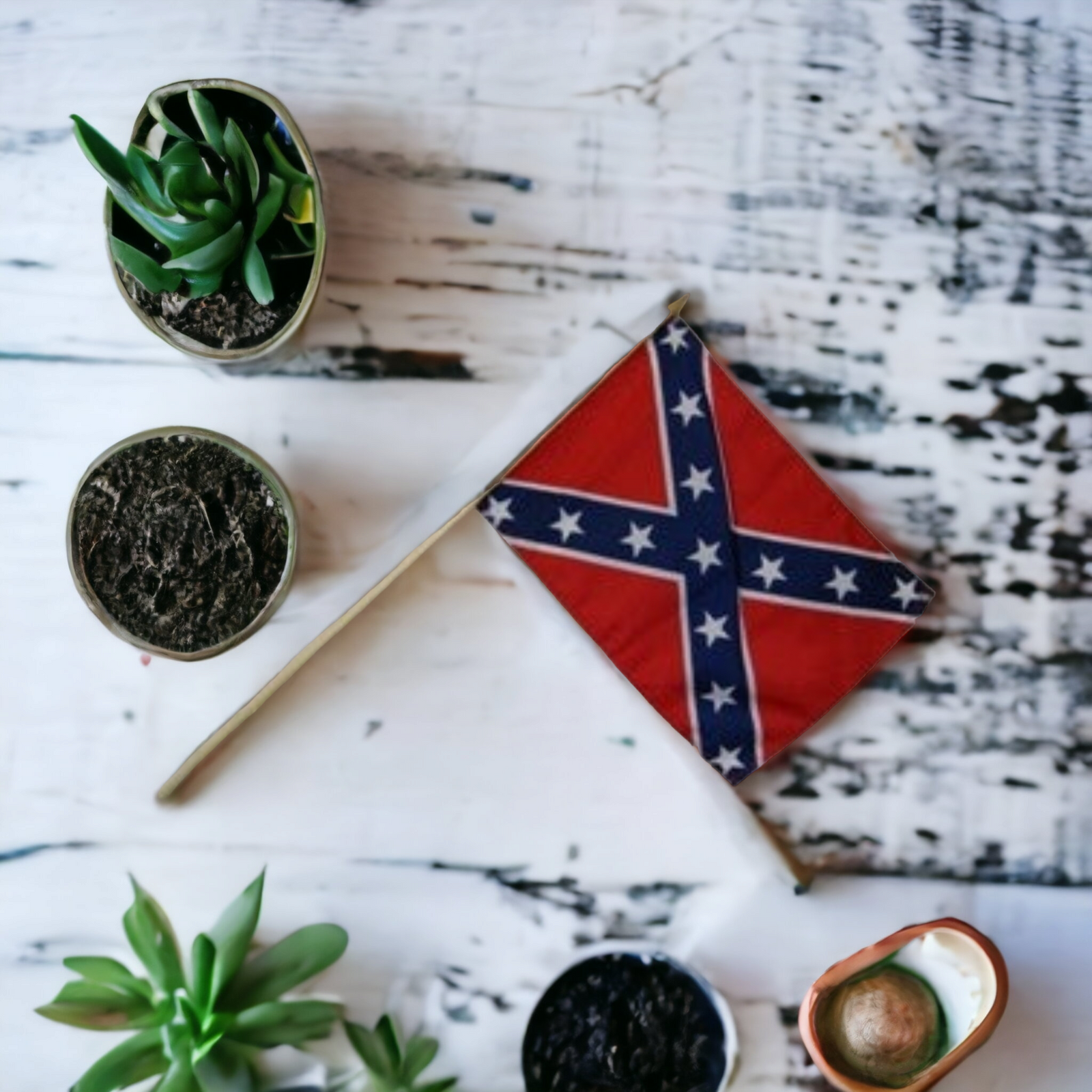 Battle Flag Gravesite Stick Flag