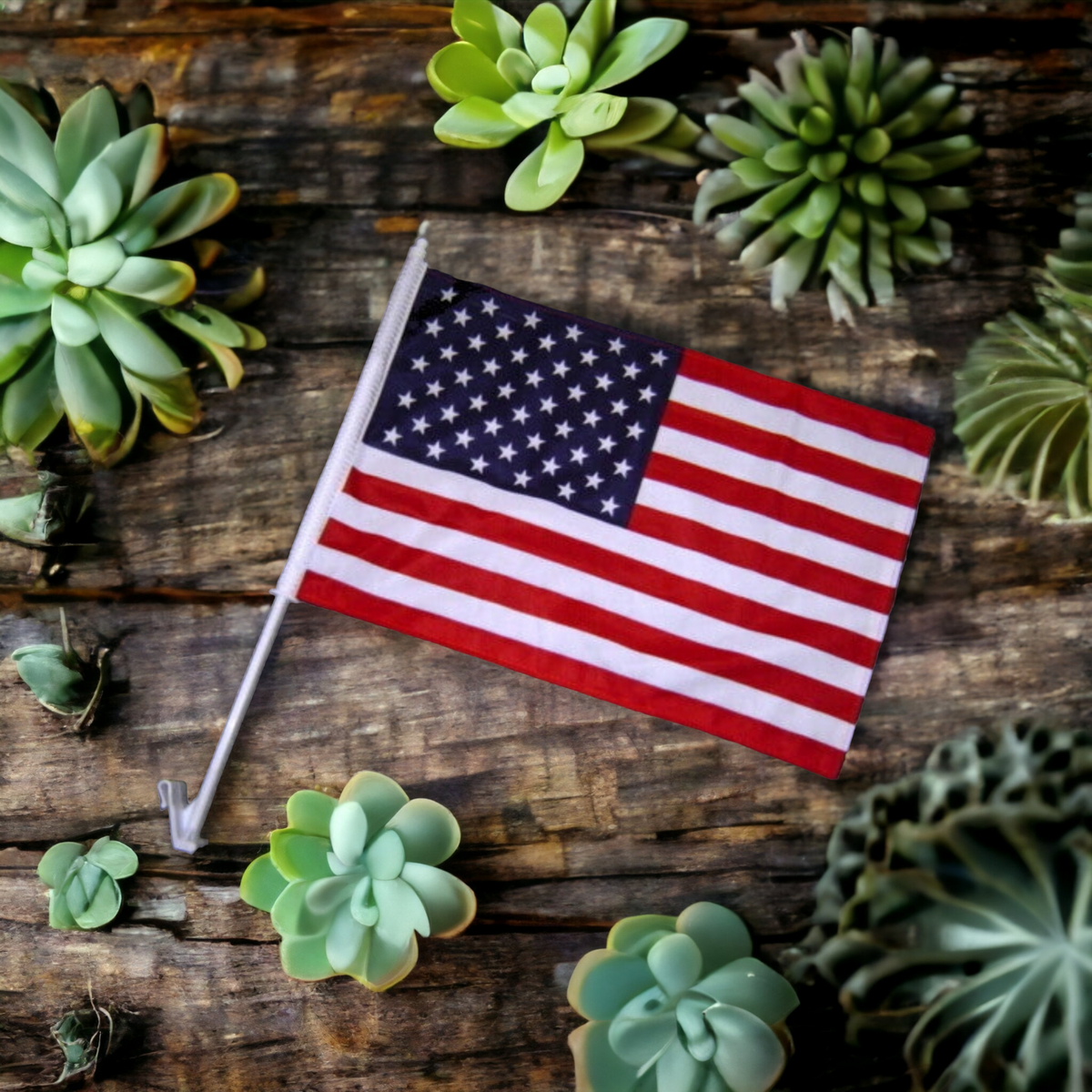 Double-Sided Woven Auto Window Flag - United States