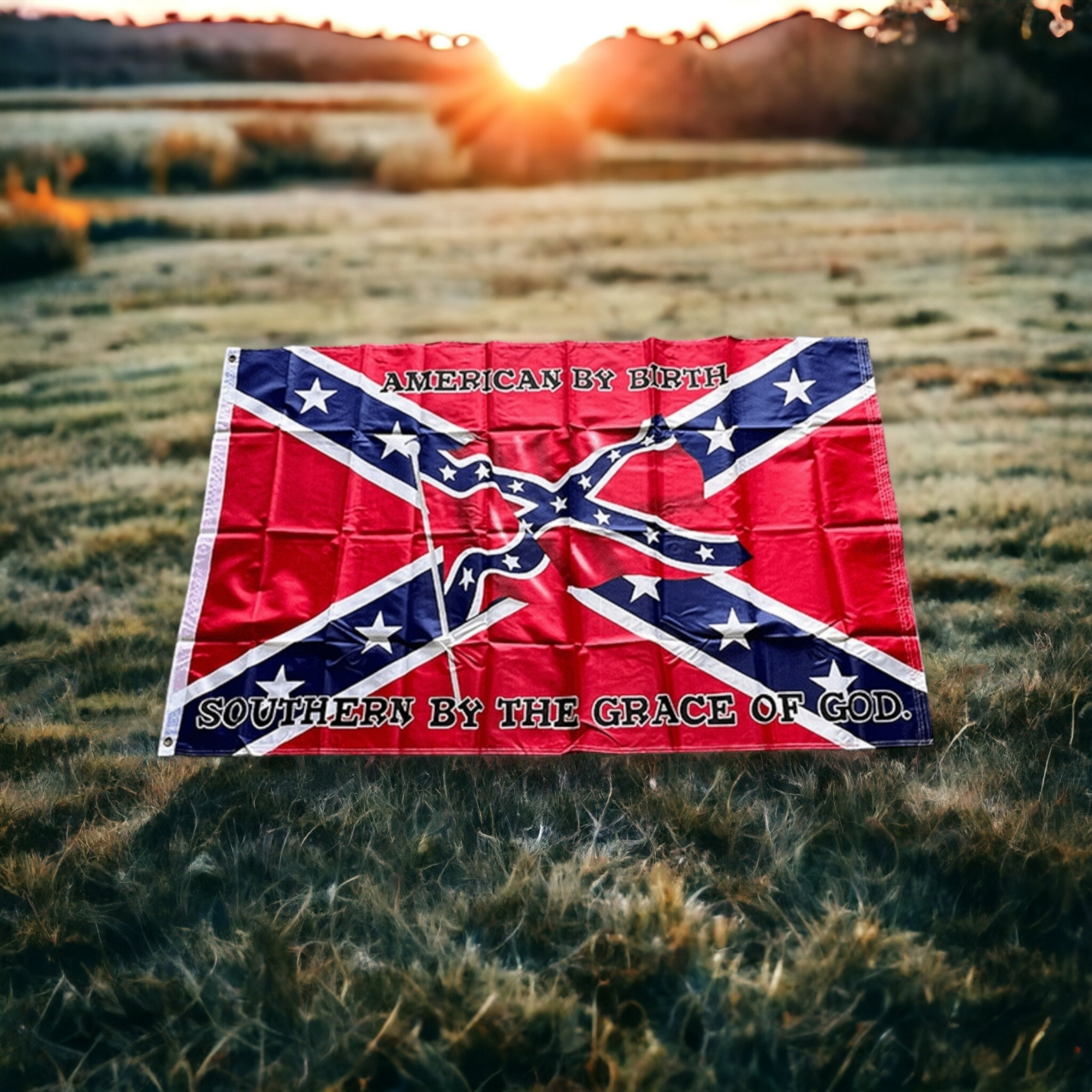 American By Birth Southern By the Grace of God Flag