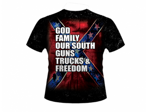 God and Family All Over Shirt By Dixie Outfitters®