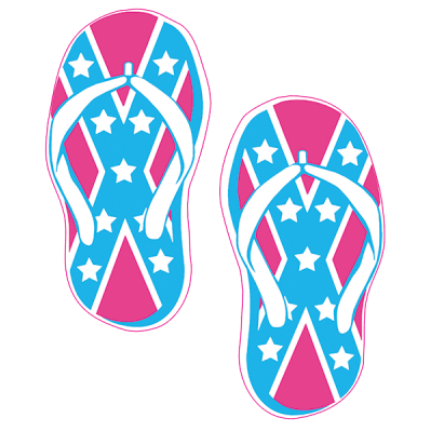 Faded Battle Flag Flip Flop - Sticker by Dixie Outfitters®