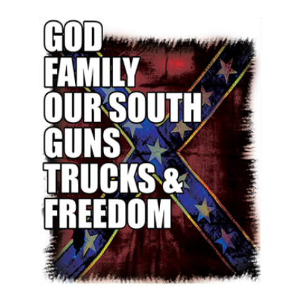 God, Family, Our South - Square Sticker by Dixie Outfitters®
