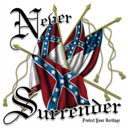 Never Surrender - Square Sticker by Dixie Outfitters®
